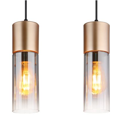 Globo - Żyrandol na lince 3xE27/25W/230V brąz