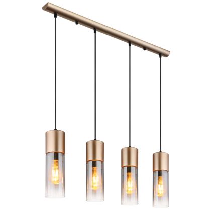 Globo - Lampa wisząca na lince 4xE27/25W/230V brązowa