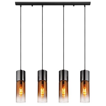 Globo - Żyrandol na lince 4xE27/25W/230V czarny/miedź