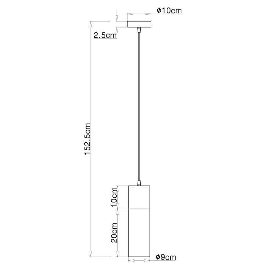 Globo - Żyrandol na lince 1xE27/25W/230V śr. 10,5 cm czarny