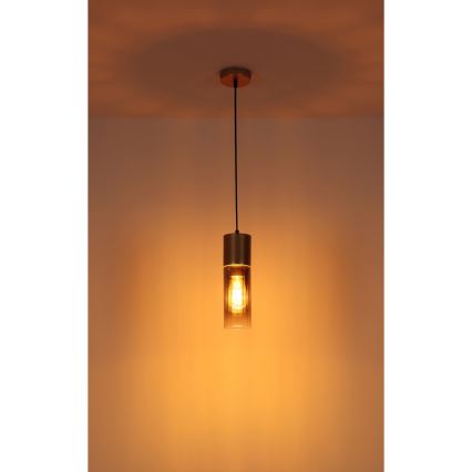 Globo - Żyrandol na lince 1xE27/25W/230V brąz śr. 10 cm
