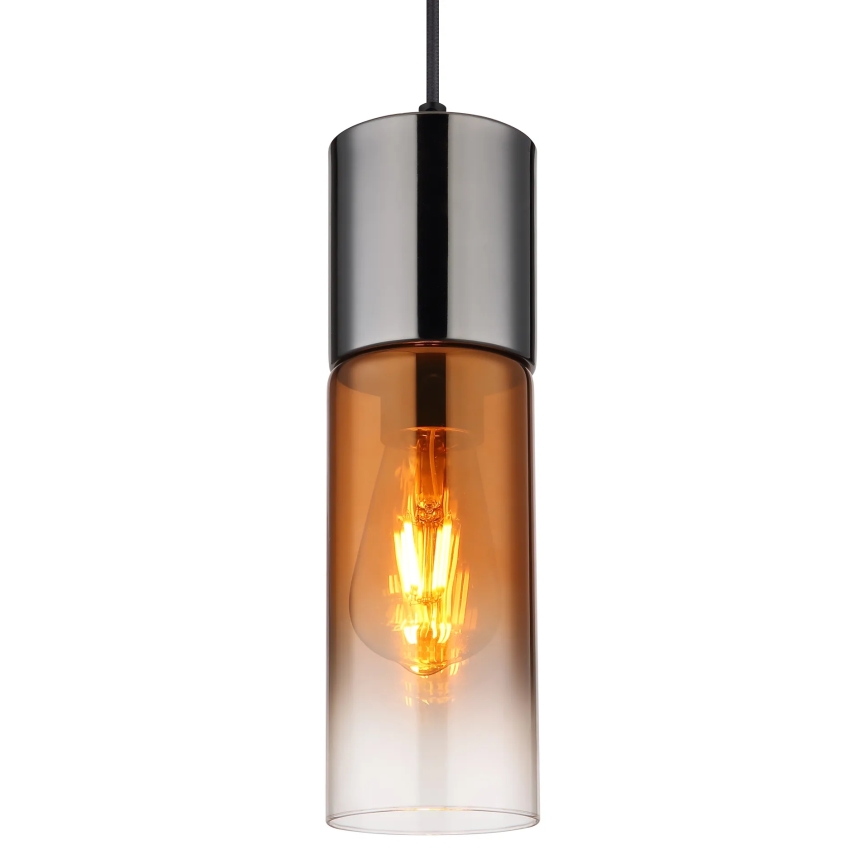 Globo - Żyrandol na lince 1xE27/25W/230V śr. 10,5 cm czarny/miedź