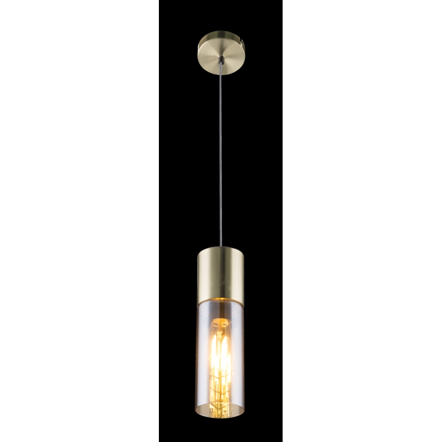 Globo - Żyrandol na lince 1xE27/25W/230V śr. 10,5 cm mosiądz