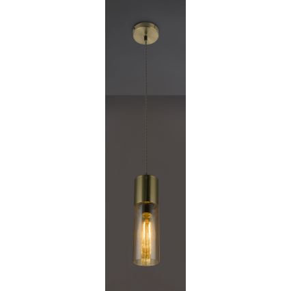 Globo - Żyrandol na lince 1xE27/25W/230V śr. 10,5 cm mosiądz