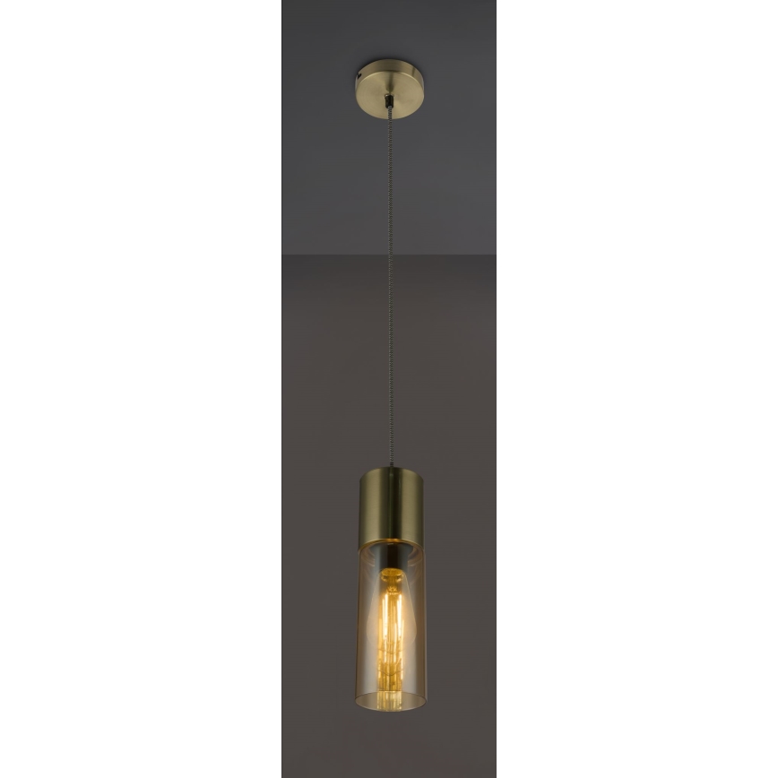 Globo - Żyrandol na lince 1xE27/25W/230V śr. 10,5 cm mosiądz
