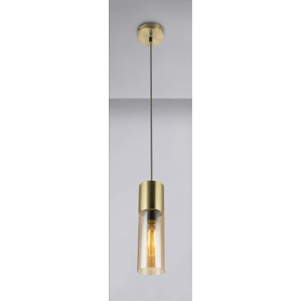 Globo - Żyrandol na lince 1xE27/25W/230V śr. 10,5 cm mosiądz