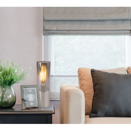 Globo - Lampa stołowa dotykowa 1xE27/25W/230V śr. 9 cm matowy chrom
