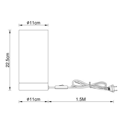 Globo - Lampa stołowa 1xE14/25W/230V śr. 11 cm czarna