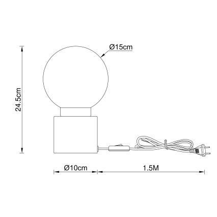 Globo - Lampa stołowa 1xE14/25W/230V czarna