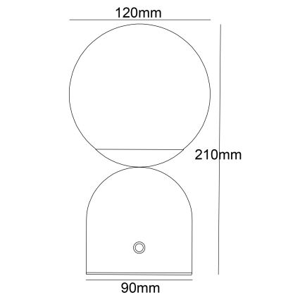 Globo - LED Ściemnialna dotykowa lampa stołowa LED/2W/5V 2700/4000/65000K 1800 mAh czarna