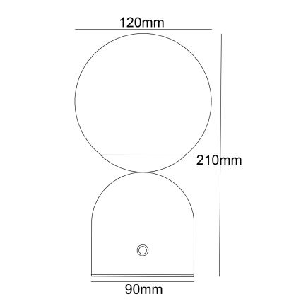 Globo - LED Ściemnialna dotykowa lampa stołowa LED/2W/5V 2700/4000/6500K 1800 mAh biała