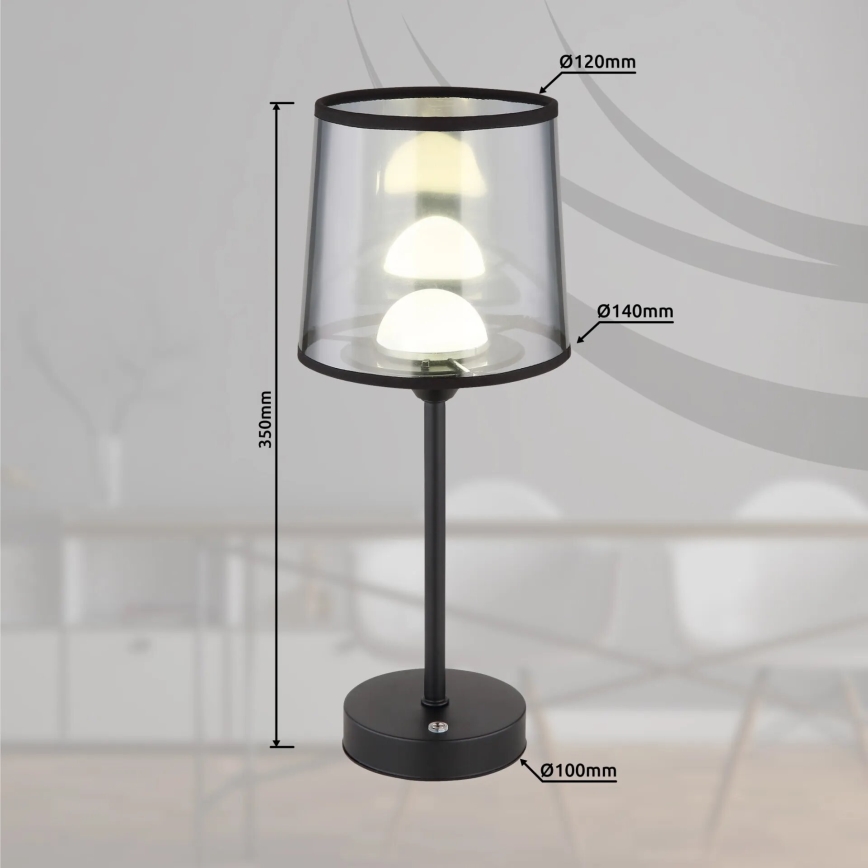 Globo - LED Ściemnialna akumulatorowa dotykowa lampka stołowa LED/2,5W/3,7V 2700/4000/6500K 1800 mAh czarna