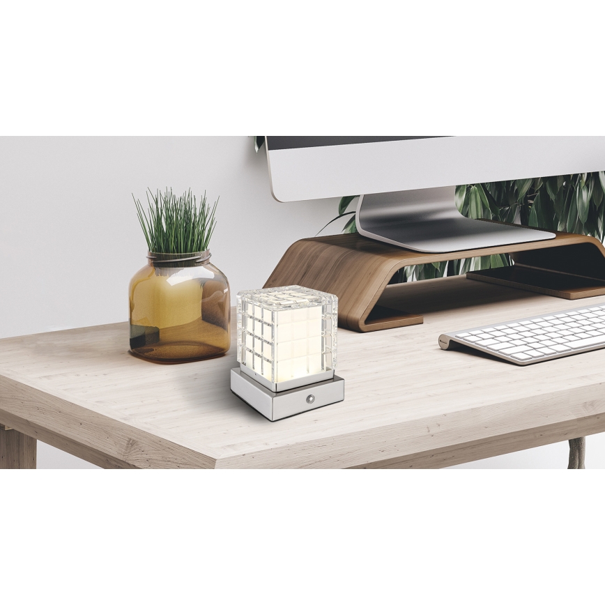 Globo - LED Ściemnialna dotykowa lampa stołowa LED/2,5W/3,7V 2700K/4000K/6500K 1800 mAh USB matowy chrom