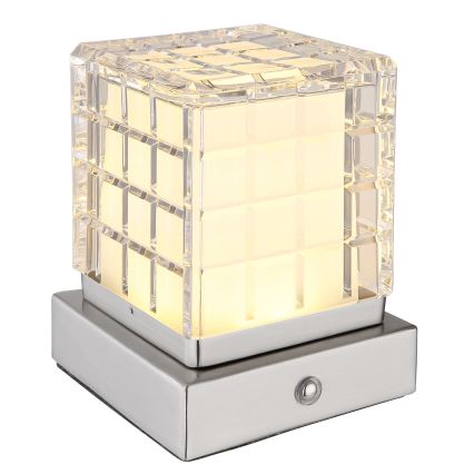 Globo - LED Ściemnialna dotykowa lampa stołowa LED/2,5W/3,7V 2700K/4000K/6500K 1800 mAh USB matowy chrom