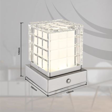 Globo - LED Ściemnialna dotykowa lampa stołowa LED/2,5W/3,7V 2700K/4000K/6500K 1800 mAh USB matowy chrom