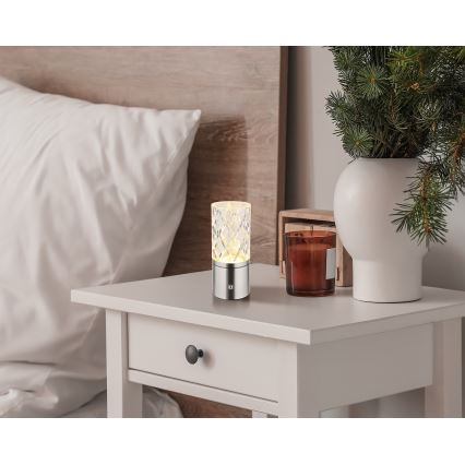 Globo - LED dotykowa lampa stołowa ściemnialna LED/2,5W/3,7V 2700K/4000K/6500K 1800 mAh USB matowy chrom