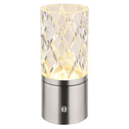 Globo - LED dotykowa lampa stołowa ściemnialna LED/2,5W/3,7V 2700K/4000K/6500K 1800 mAh USB matowy chrom