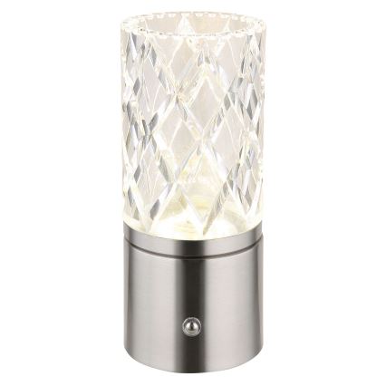 Globo - LED dotykowa lampa stołowa ściemnialna LED/2,5W/3,7V 2700K/4000K/6500K 1800 mAh USB matowy chrom