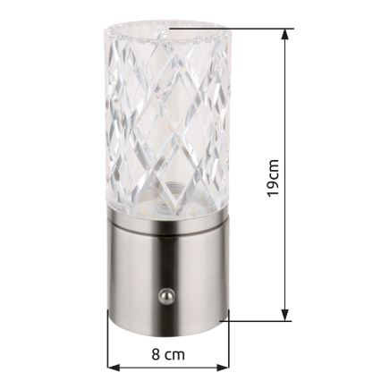 Globo - LED Ściemnialna dotykowa lampa stołowa LED/2,5W/3,7V 2700K/4000K/6500K 1800 mAh USB matowy chrom