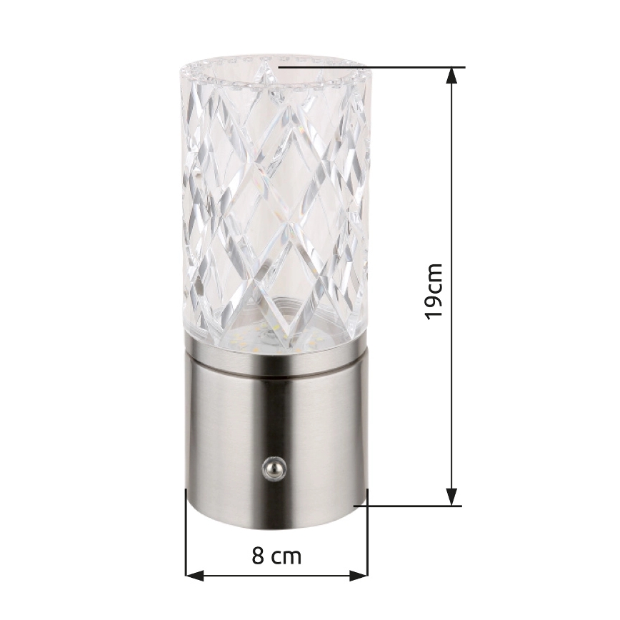 Globo - LED Ściemnialna dotykowa lampa stołowa LED/2,5W/3,7V 2700K/4000K/6500K 1800 mAh USB matowy chrom