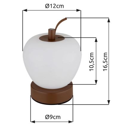 Globo - LED Ściemnialna dotykowa lampa stołowa LED/2W/3,7V 2700K/4000K/6500K 1200 mAh USB brązowy