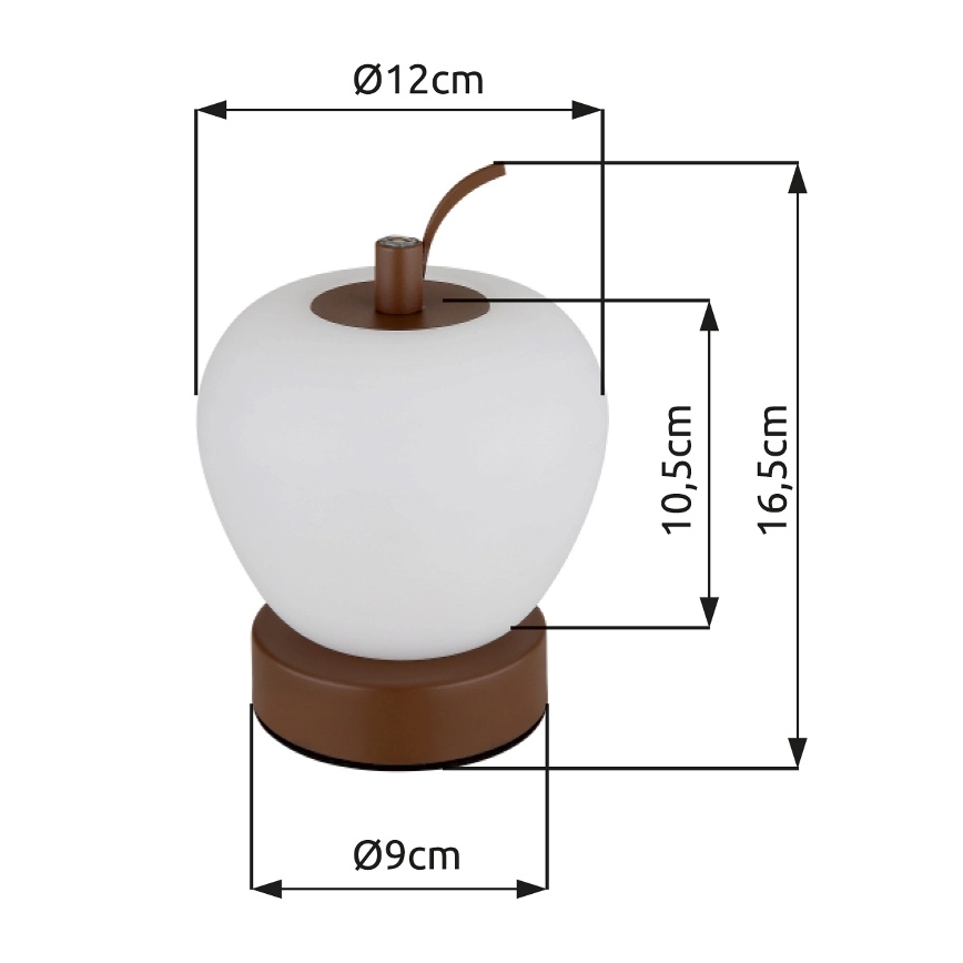 Globo - LED Ściemnialna dotykowa lampa stołowa LED/2W/3,7V 2700K/4000K/6500K 1200 mAh USB brązowy