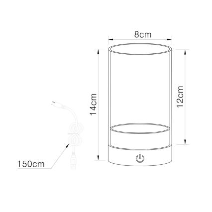 Globo - LED zewnętrzna ściemnialna ładowalna dotykowa lampa stołowa LED/2W/3,7V 2700/4000/6500K 1200mAh IP44 zielony