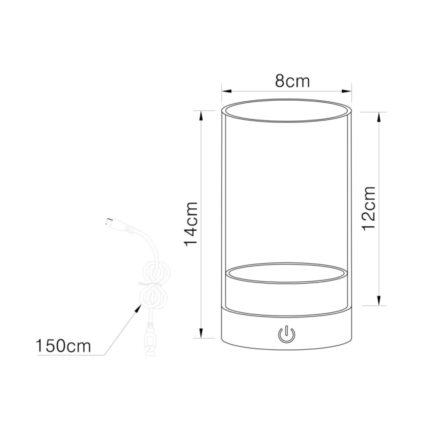 Globo - LED zewnętrzna ściemnialna ładowalna dotykowa lampa stołowa LED/2W/3,7V 2700/4000/6500K 1200mAh IP44 szary