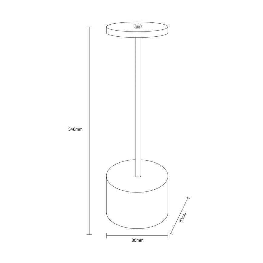 Globo - LED Ściemnialna dotykowa lampa stołowa LED/1,2W/3,7V 2000K/3500K/7000K 1200 mAh USB czarny
