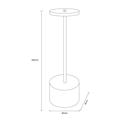 Globo - LED Ściemnialna dotykowa lampa stołowa LED/1,2W/3,7V 2000K/3500K/7000K 1200 mAh USB matowy chrom