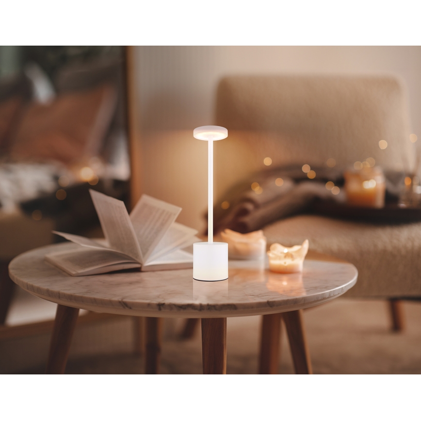 Globo - LED Ściemnialna dotykowa lampa stołowa LED/1,2W/3,7V 2000K/3500K/7000K 1200 mAh USB biały