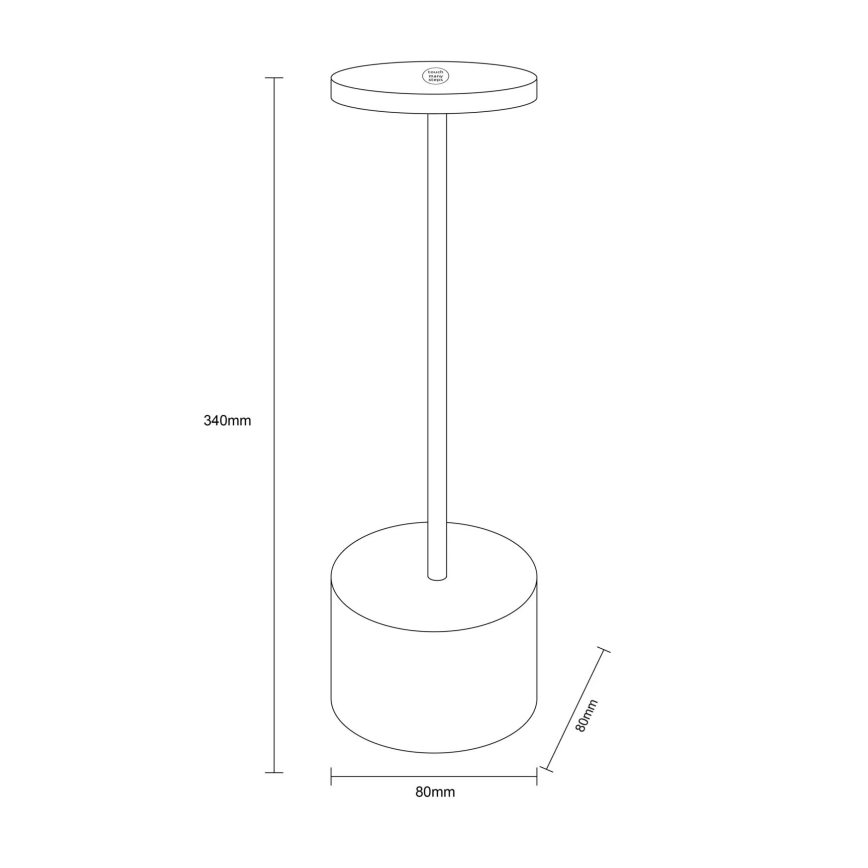 Globo - LED Ściemnialna dotykowa lampa stołowa LED/1,2W/3,7V 2000K/3500K/7000K 1200 mAh USB biały