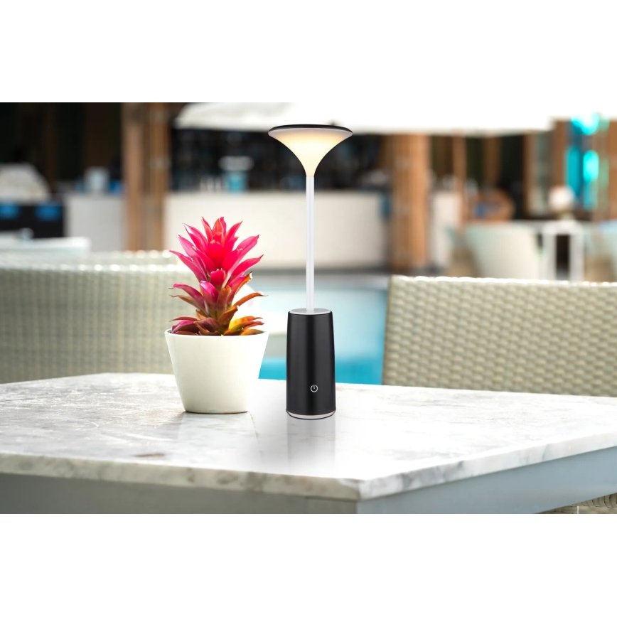 Globo - LED Ściemnialna akumulatorowa dotykowa lampka stołowa LED/1,2W/3,7V 3000K 1500mAh czarna