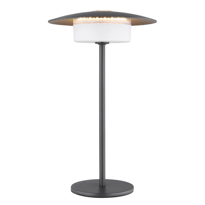 Globo - LED Zewnętrzna akumulatorowa dotykowa lampa stołowa LED/3W/3,7V 1800/2700/3000K IP44 1800 mAh szara