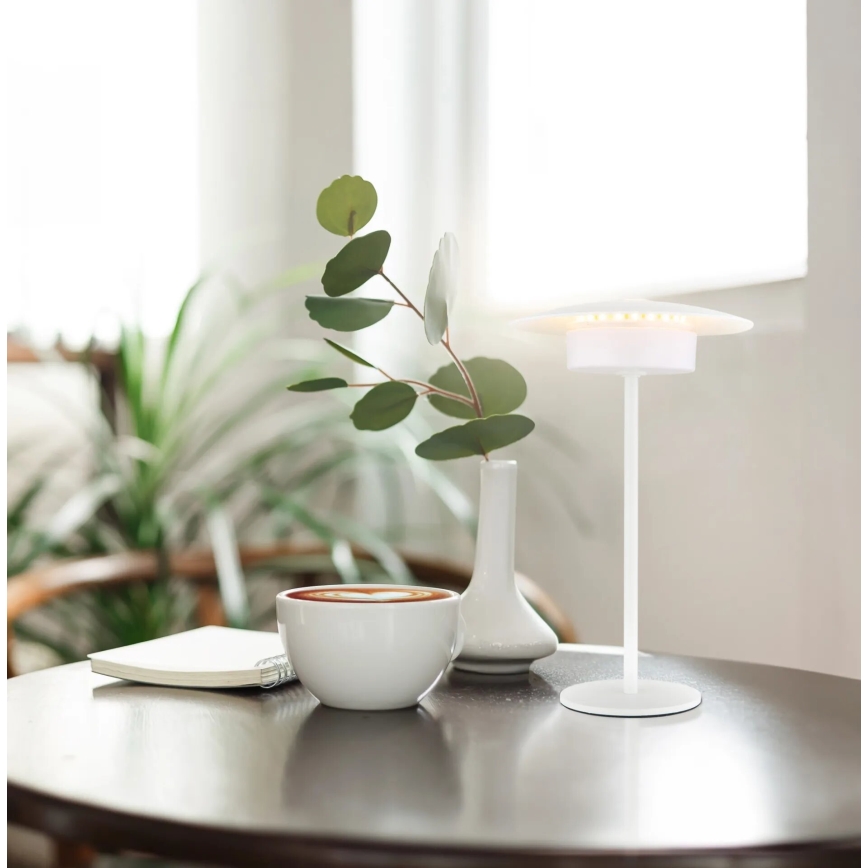 Globo - LED Zewnętrzna akumulatorowa dotykowa lampa stołowa LED/3W/3,7V 1800/2700/3000K IP44 1800 mAh biała