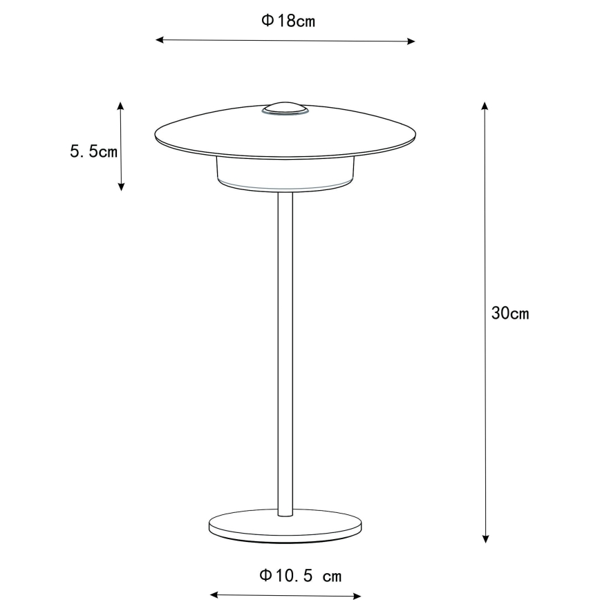 Globo - LED Zewnętrzna akumulatorowa dotykowa lampa stołowa LED/3W/3,7V 1800/2700/3000K IP44 1800 mAh biała