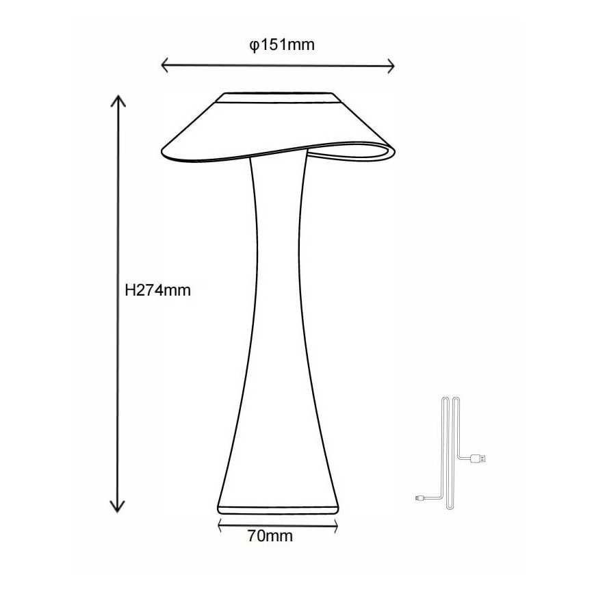 Globo - LED Ściemnialna akumulatorowa lampa stołowa LED/2,5W/3,7V 1200mAh 2700K/4500K/6500K złoty