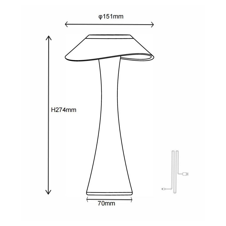 Globo - LED Ściemnialna akumulatorowa lampa stołowa LED/2,5W/3,7V 1200mAh 2700K/4500K/6500K biały