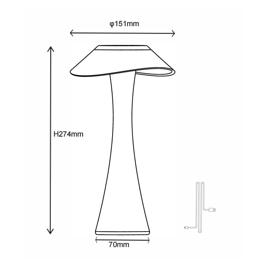 Globo - LED Ściemnialna akumulatorowa lampa stołowa LED/2,5W/3,7V 1200mAh 2700K/4500K/6500K czarny
