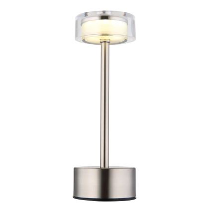 Globo - LED Ściemnialna akumulatorowa dotykowa lampa stołowa LED/2,5W/3,7V 2700/4000/6500K 1800mAh matowy chrom