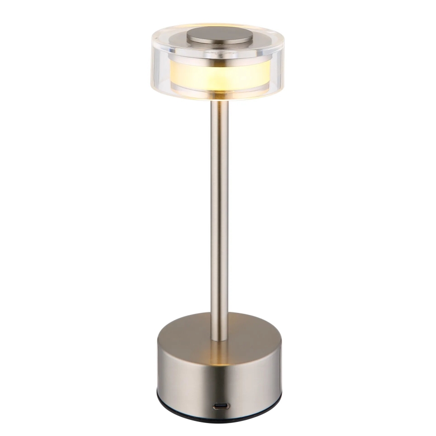 Globo - LED Ściemnialna akumulatorowa dotykowa lampa stołowa LED/2,5W/3,7V 2700/4000/6500K 1800mAh matowy chrom