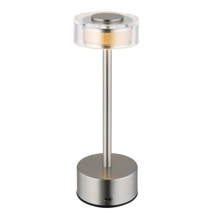 Globo - LED Ściemnialna akumulatorowa dotykowa lampa stołowa LED/2,5W/3,7V 2700/4000/6500K 1800mAh matowy chrom