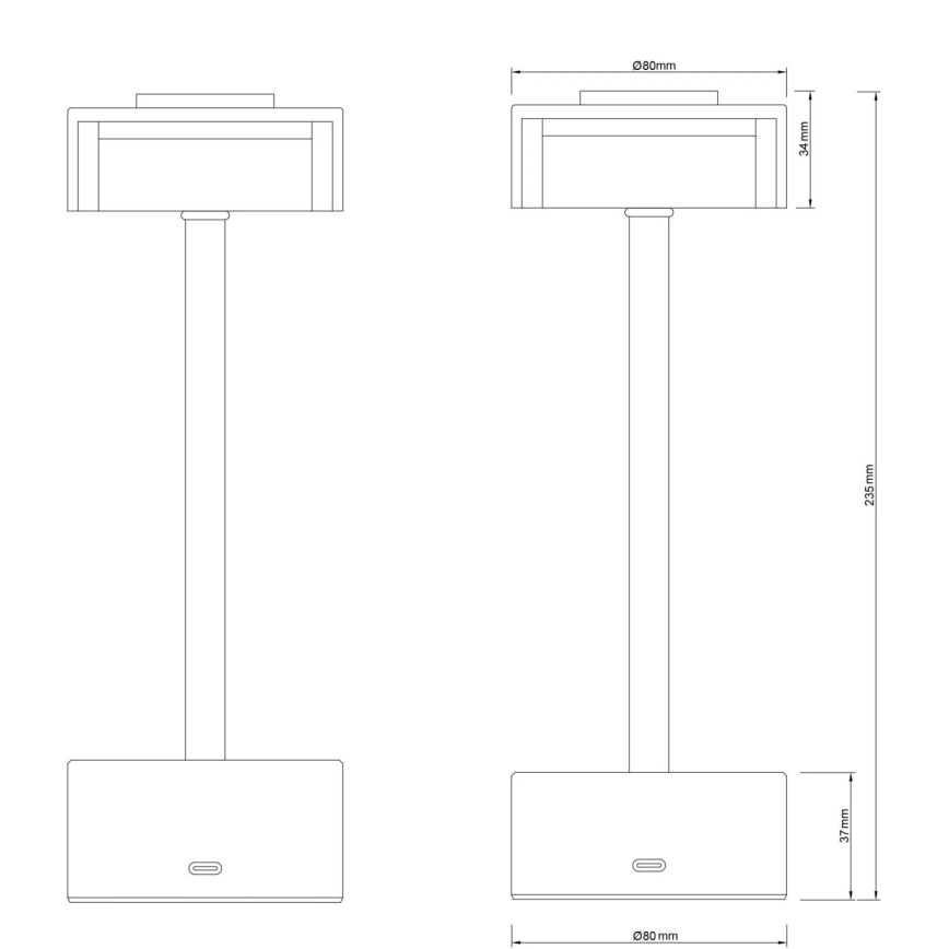 Globo - LED Ściemnialna akumulatorowa dotykowa lampa stołowa LED/2,5W/3,7V 2700/4000/6500K 1800mAh matowy chrom