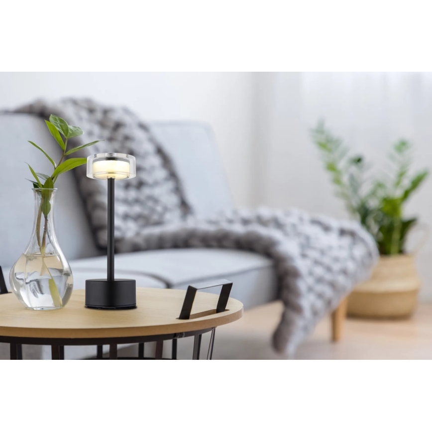 Globo - LED Ściemnialna akumulatorowa dotykowa lampa stołowa LED/2,5W/3,7V 2700/4000/6500K 1800mAh czarna