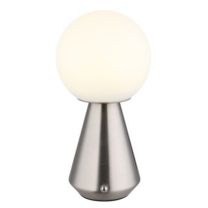 Globo - LED zewnętrzna lampa stołowa z dotykowym ściemniaczem LED/1,5W/5V 3000/4500/6500K 1800 mAh IP41 matowy chrom