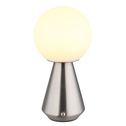 Globo - LED zewnętrzna lampa stołowa z dotykowym ściemniaczem LED/1,5W/5V 3000/4500/6500K 1800 mAh IP41 matowy chrom