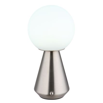 Globo - LED zewnętrzna lampa stołowa z dotykowym ściemniaczem LED/1,5W/5V 3000/4500/6500K 1800 mAh IP41 matowy chrom