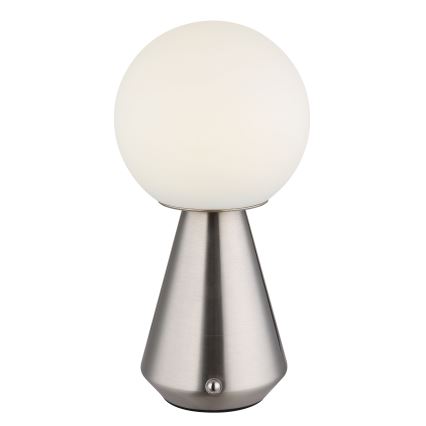 Globo - LED zewnętrzna lampa stołowa z dotykowym ściemniaczem LED/1,5W/5V 3000/4500/6500K 1800 mAh IP41 matowy chrom