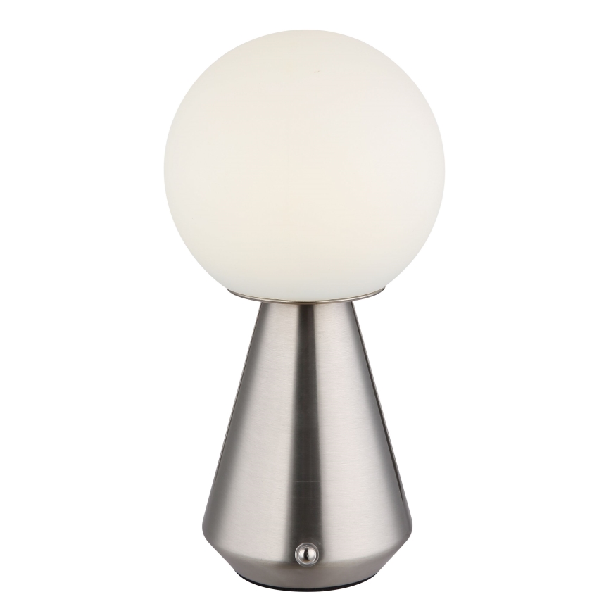 Globo - LED zewnętrzna lampa stołowa z dotykowym ściemniaczem LED/1,5W/5V 3000/4500/6500K 1800 mAh IP41 matowy chrom
