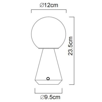 Globo - LED Ściemnialna dotykowa zewnętrzna lampa stołowa LED/1,5W/5V 3000/4500/6500K 1800 mAh IP41 czarny